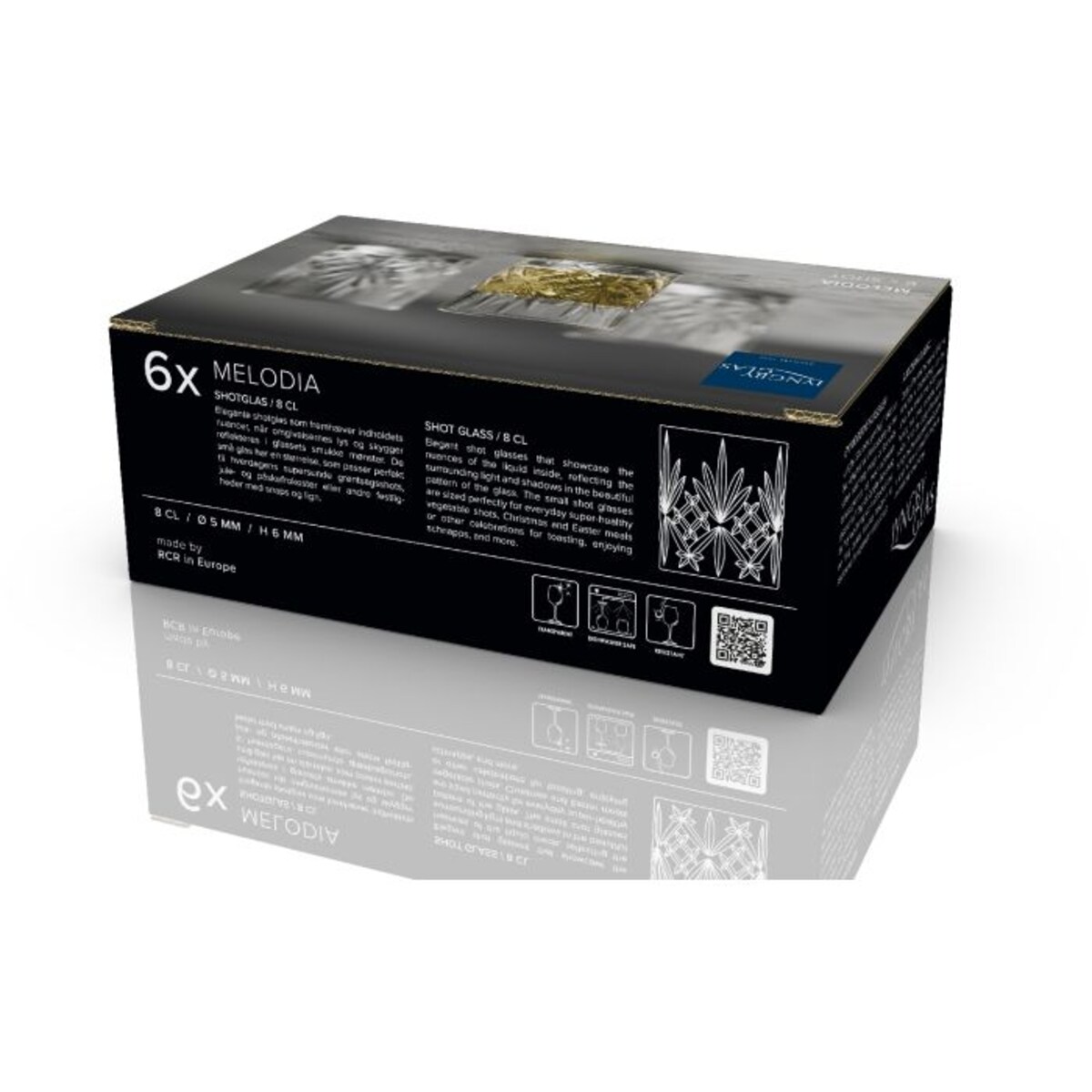 Kieliszki do shotów ze szkła kryształowego Melodia 80 ml 6 sztuk 31134