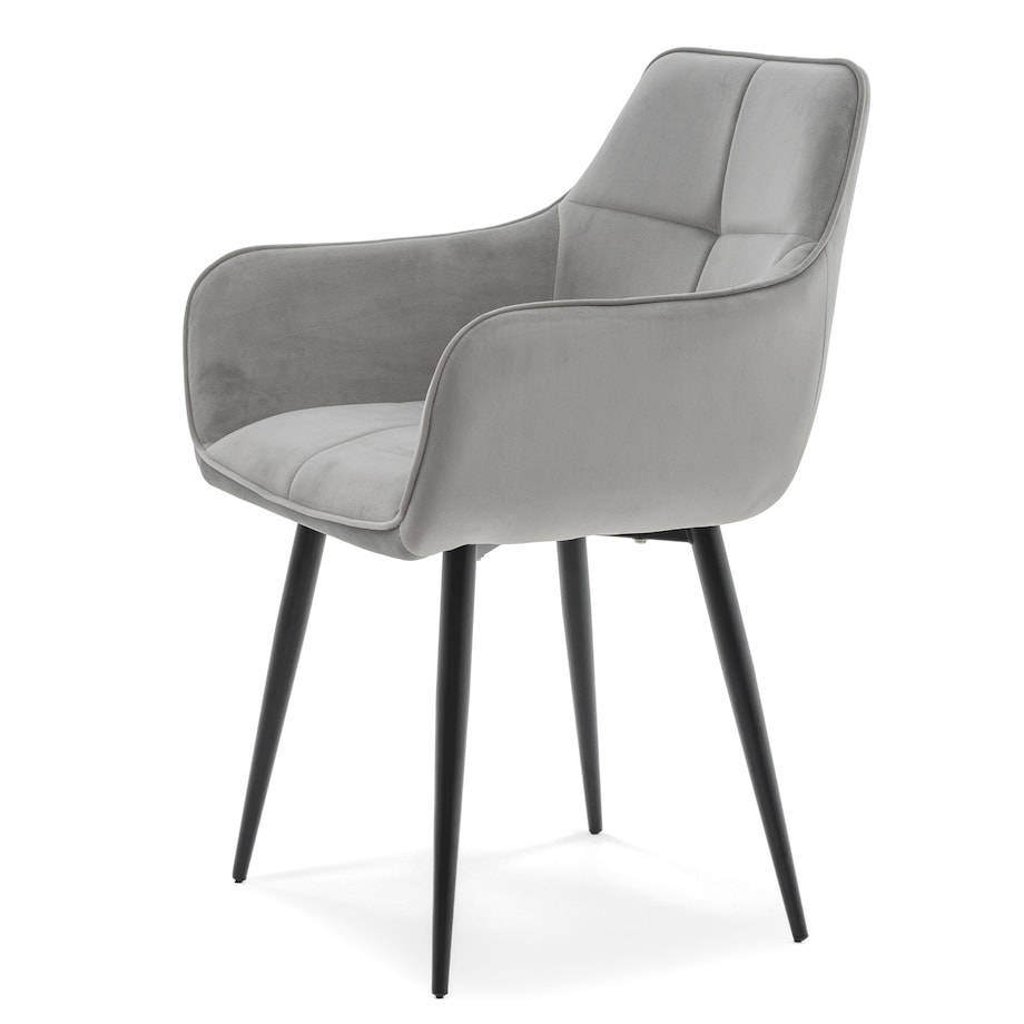 Krzesło tapicerowane welurowe QUATTRO velvet jasnoszary