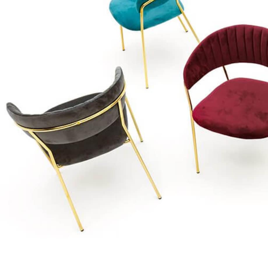 Krzesło z pionowymi przeszyciami Margo KH121100121.11 King Home ciemnoszare