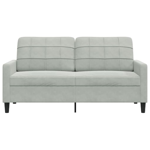 vidaXL Sofa 2-osobowa, jasnoszara, 140 cm, tapicerowana aksamitem
