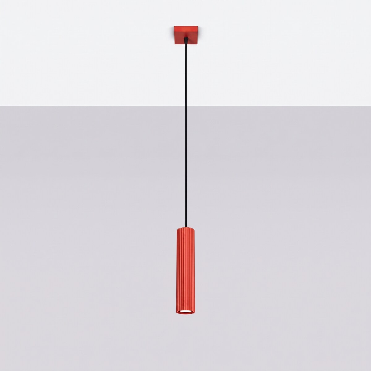 Lampa wisząca KARBON 1 czerwona