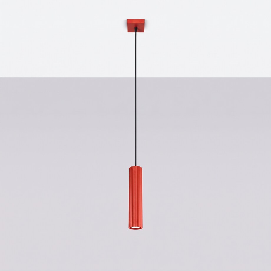 Lampa wisząca KARBON 1 czerwona