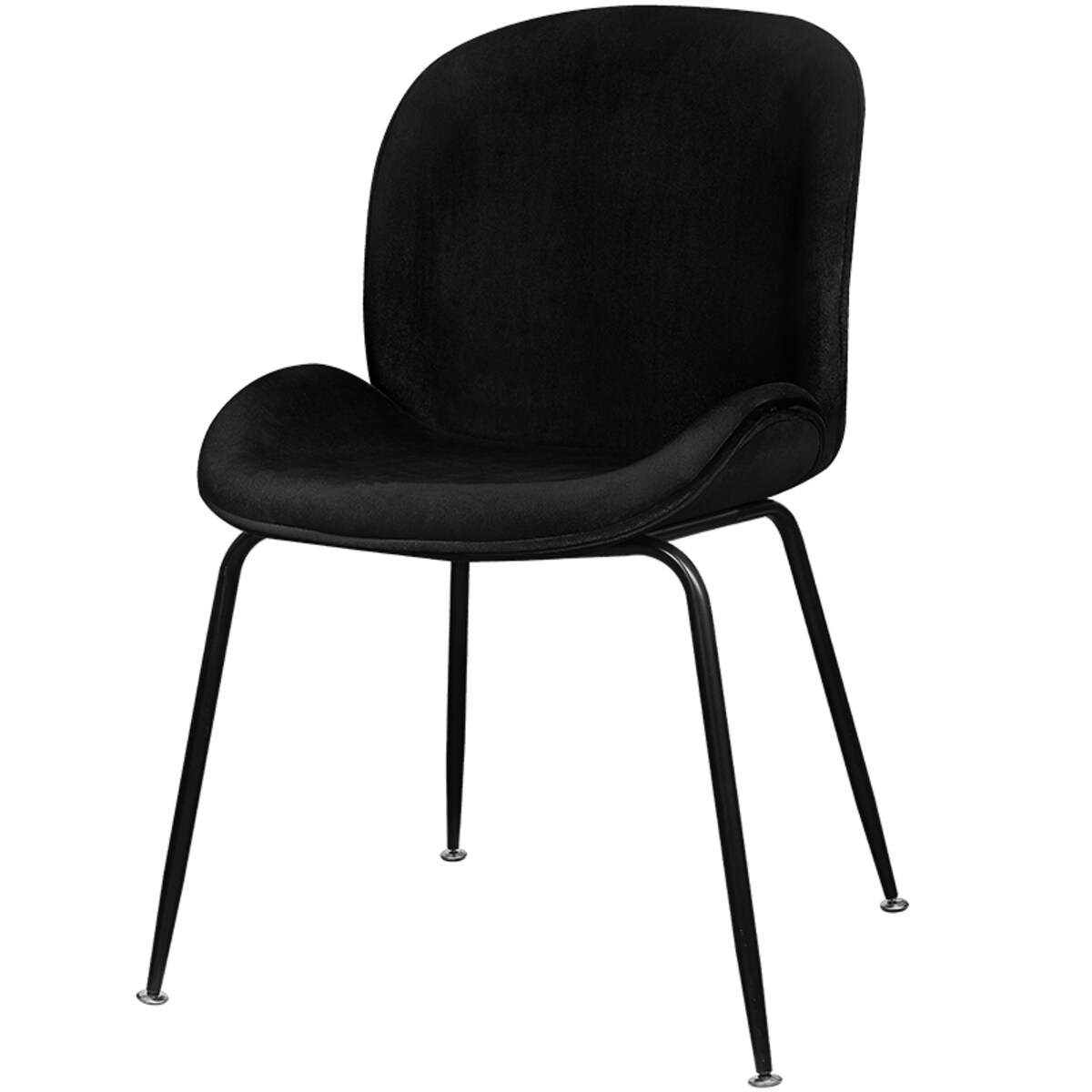 Krzesło tapicerowane welurowe do salonu jadalni czarne