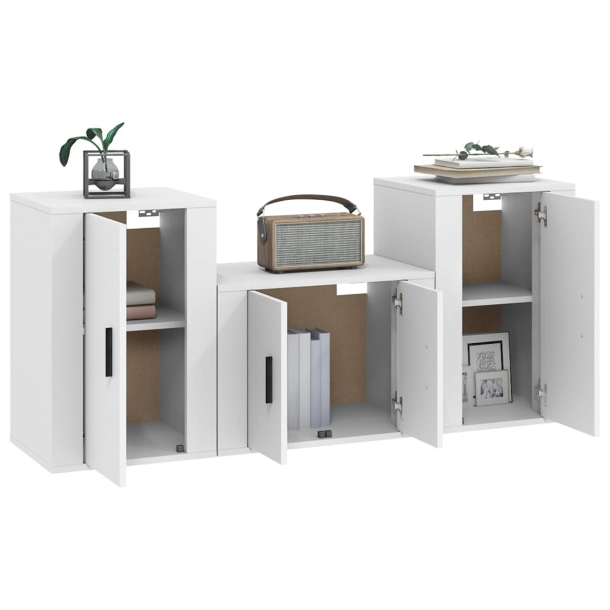 vidaXL 3-częściowy zestaw szafek telewizyjnych, biały