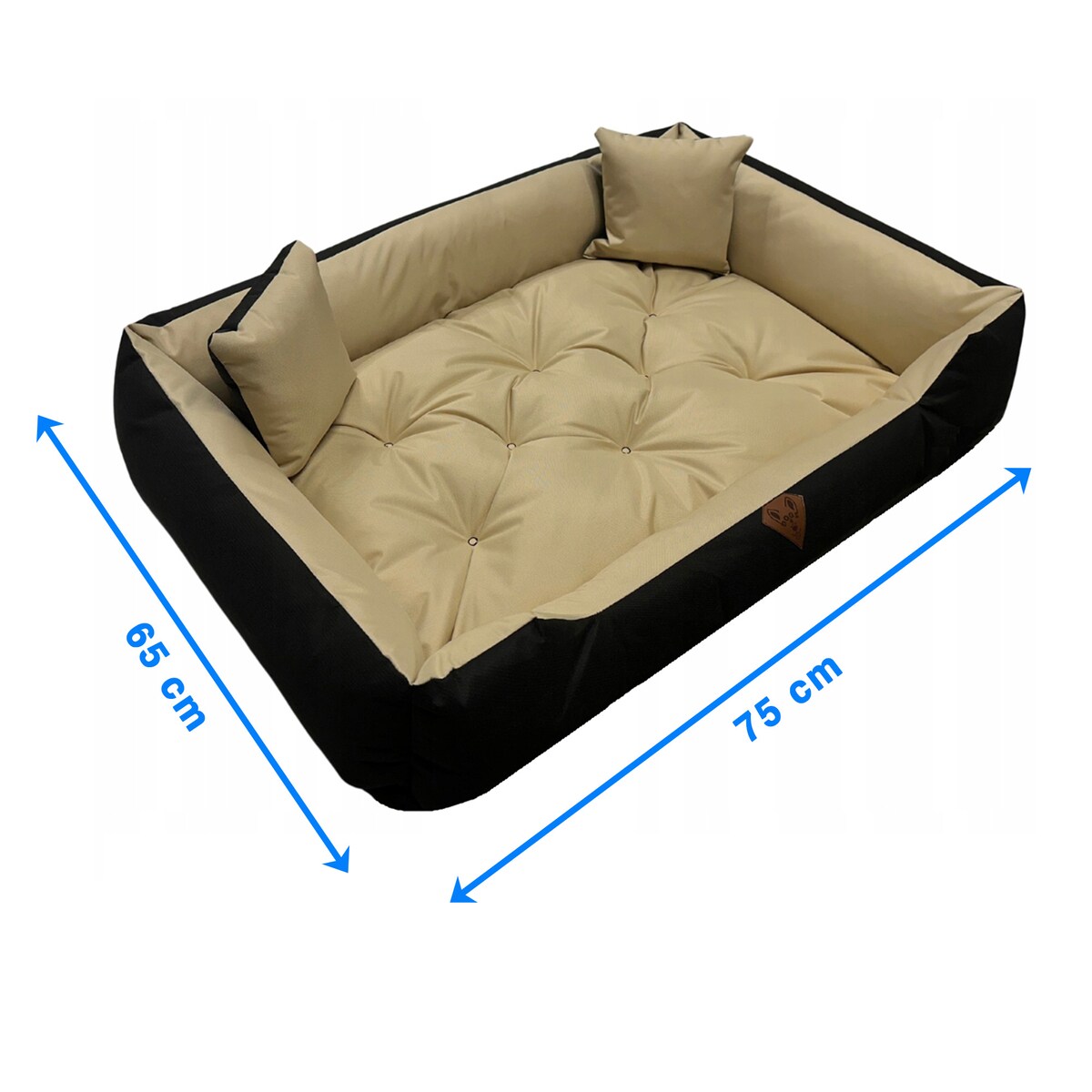 Legowisko Dla Psa Kanapa Posłanie 75X65 Cm Wodoodporne Poduszki Pikowane Beżowe