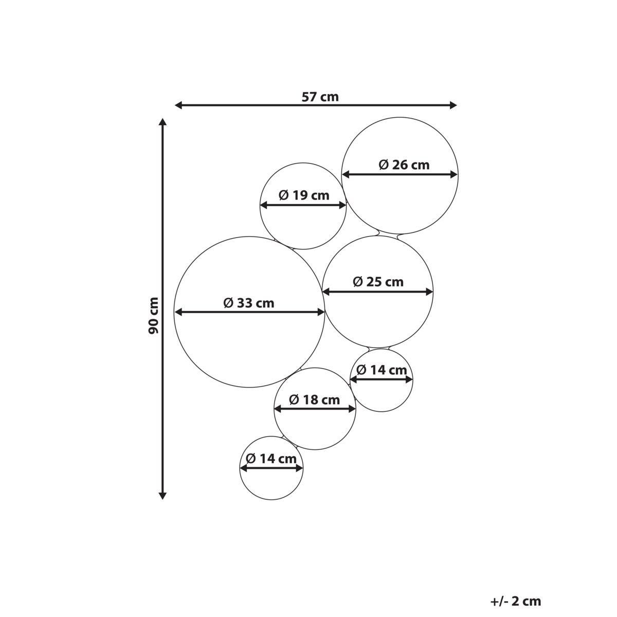 Lustro ścienne LAXOU Miedziany