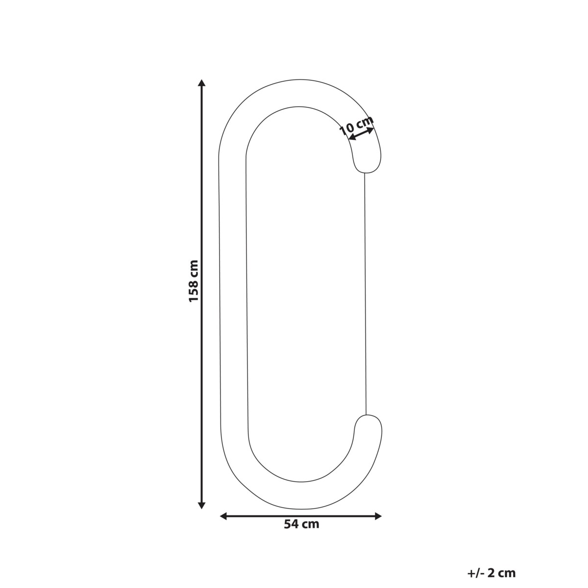 Lustro ścienne LOCHES 158 cm Biały