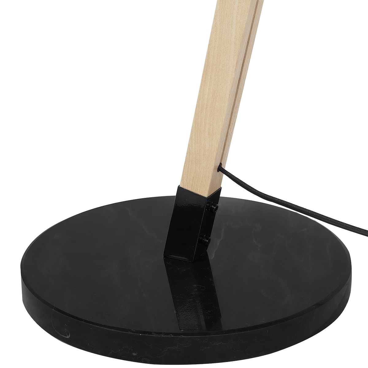 Lampa podłogowa HETTON Regulowana Drewno dębowe Czarny