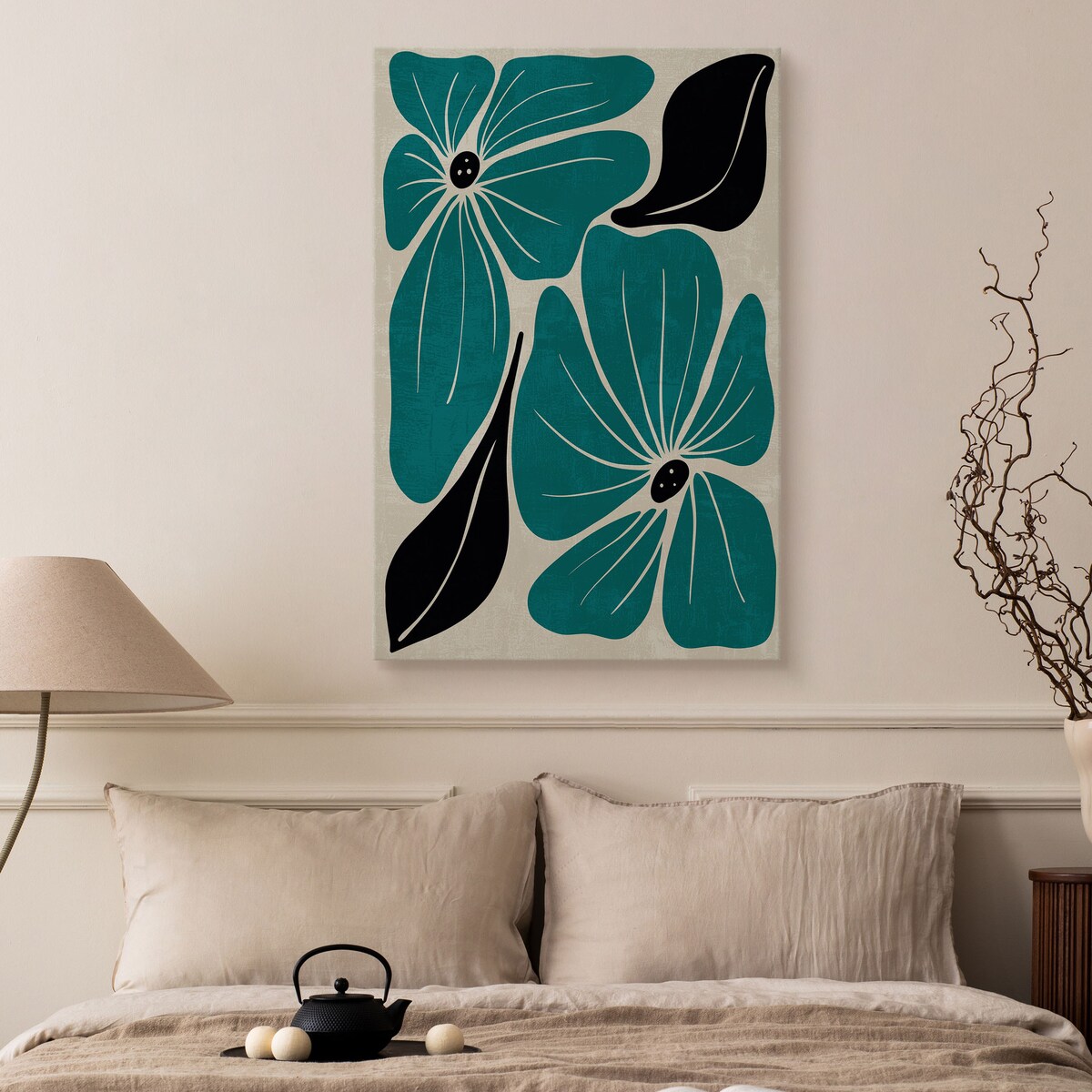 Obraz Turkusowe Egzotyczne Kwiaty 30x40cm