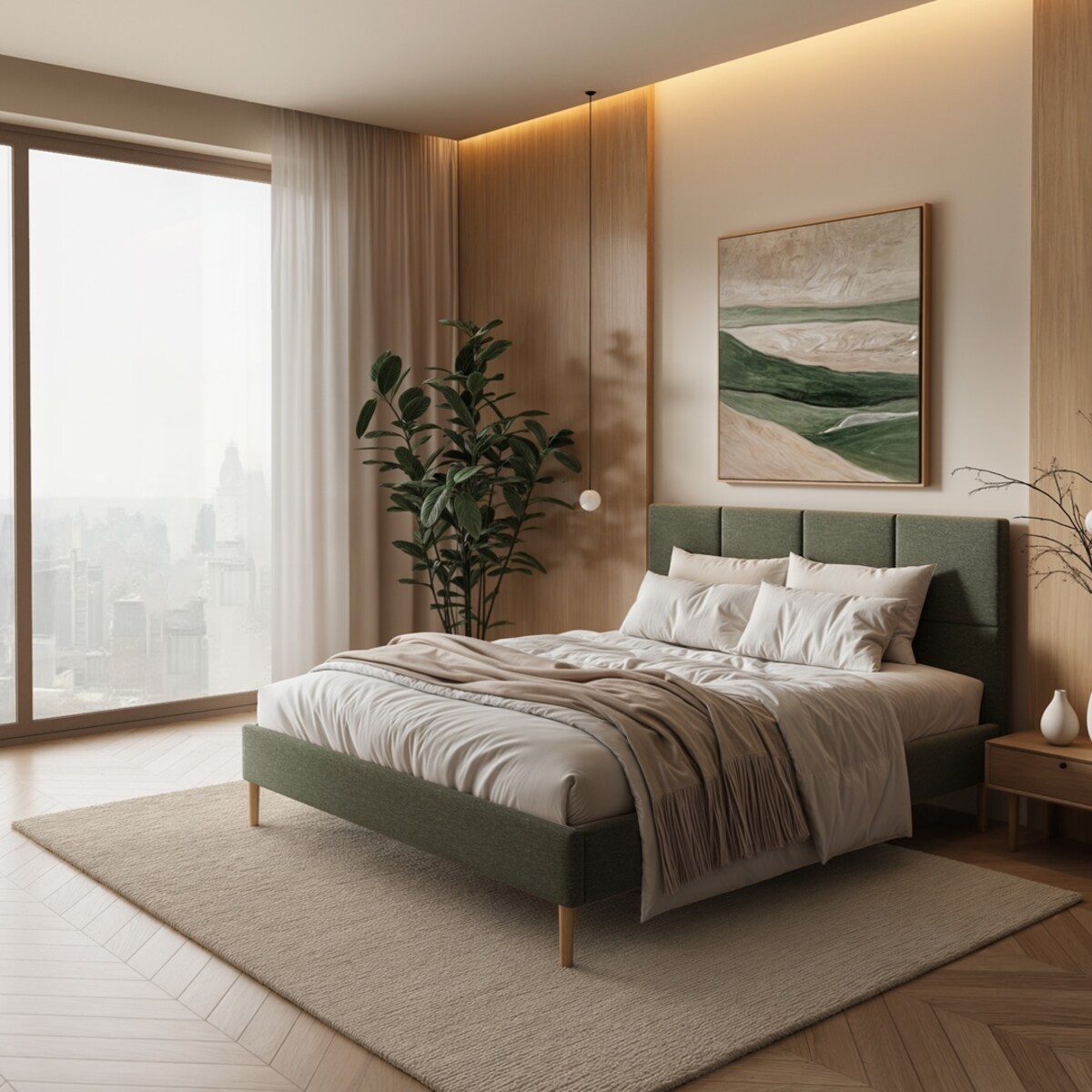 Mesonica Łóżko Alano, pik zielone, 140x200