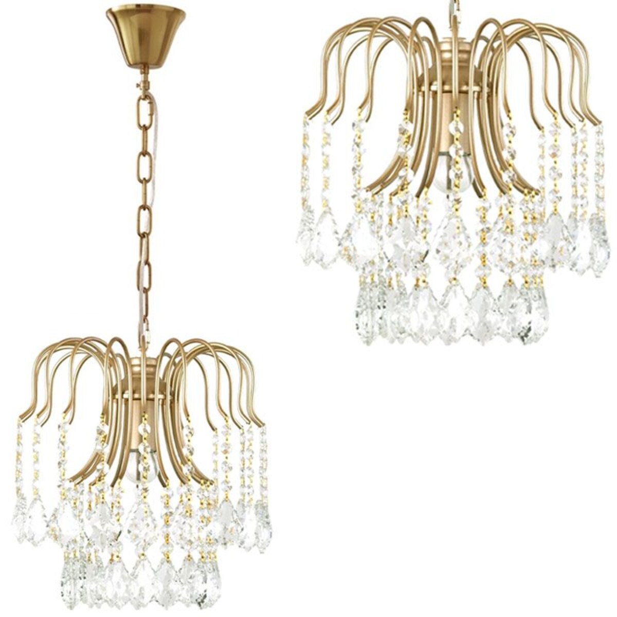 Lampa sufitowa wisząca kryształowa złota E27 APP1650-1CP Gold