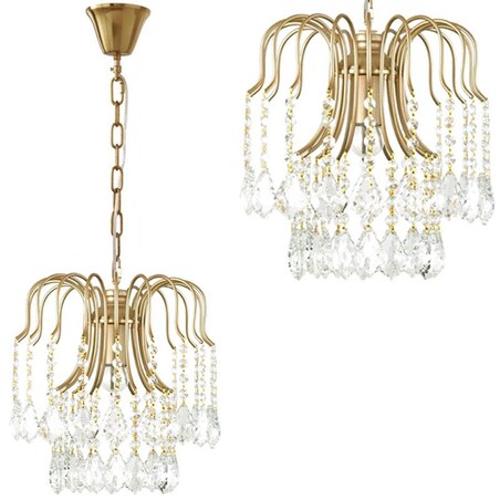 Lampa sufitowa wisząca kryształowa złota E27 APP1650-1CP Gold