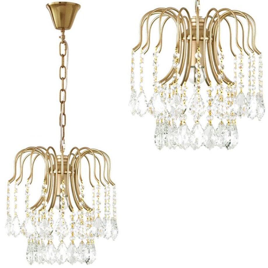 Lampa sufitowa wisząca kryształowa złota E27 APP1650-1CP Gold