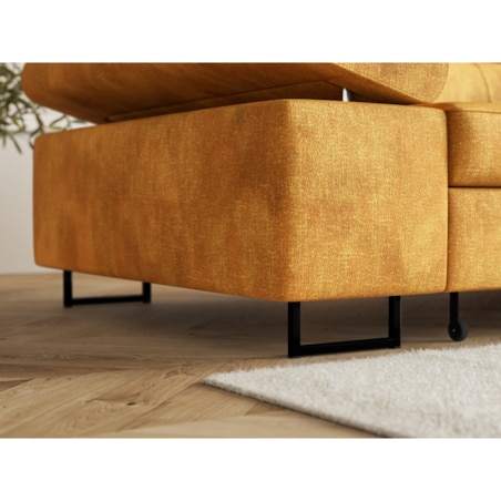 Narożnik ALEX regulowane zagłówkami, lewostronny-tkanina Terra musztardowy