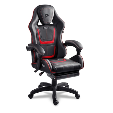 Fotel gamingowy obrotowy dla gracza podnóżek Sofotel Specter czarno-czerwony
