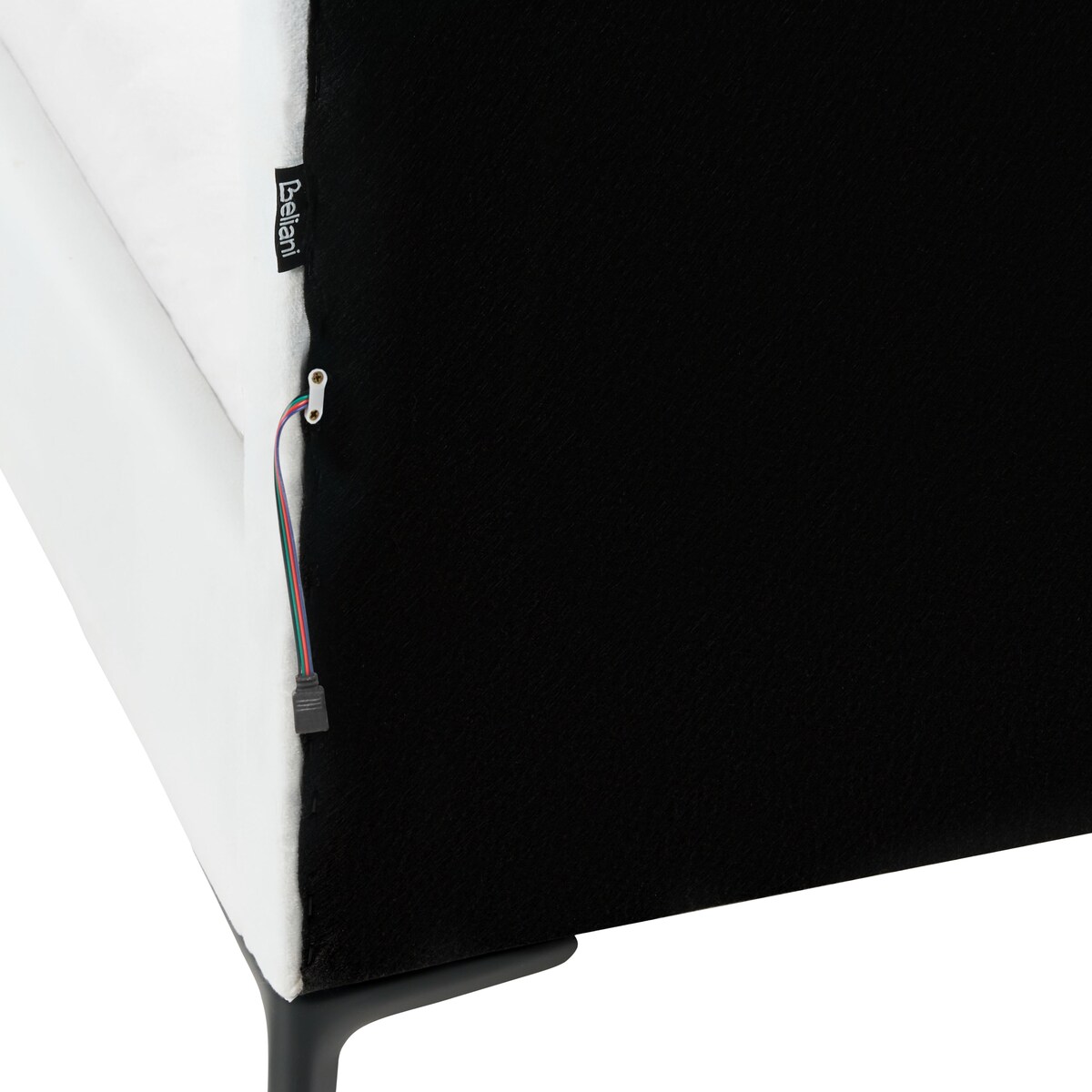Łóżko dziecięce Korona Welur RUBIAN 90 x 200 cm Z LED Biały