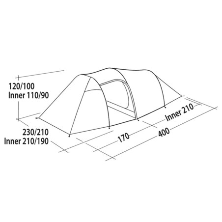 Easy Camp Namiot Magnetar 400, 4-osobowy, rustykalna zieleń