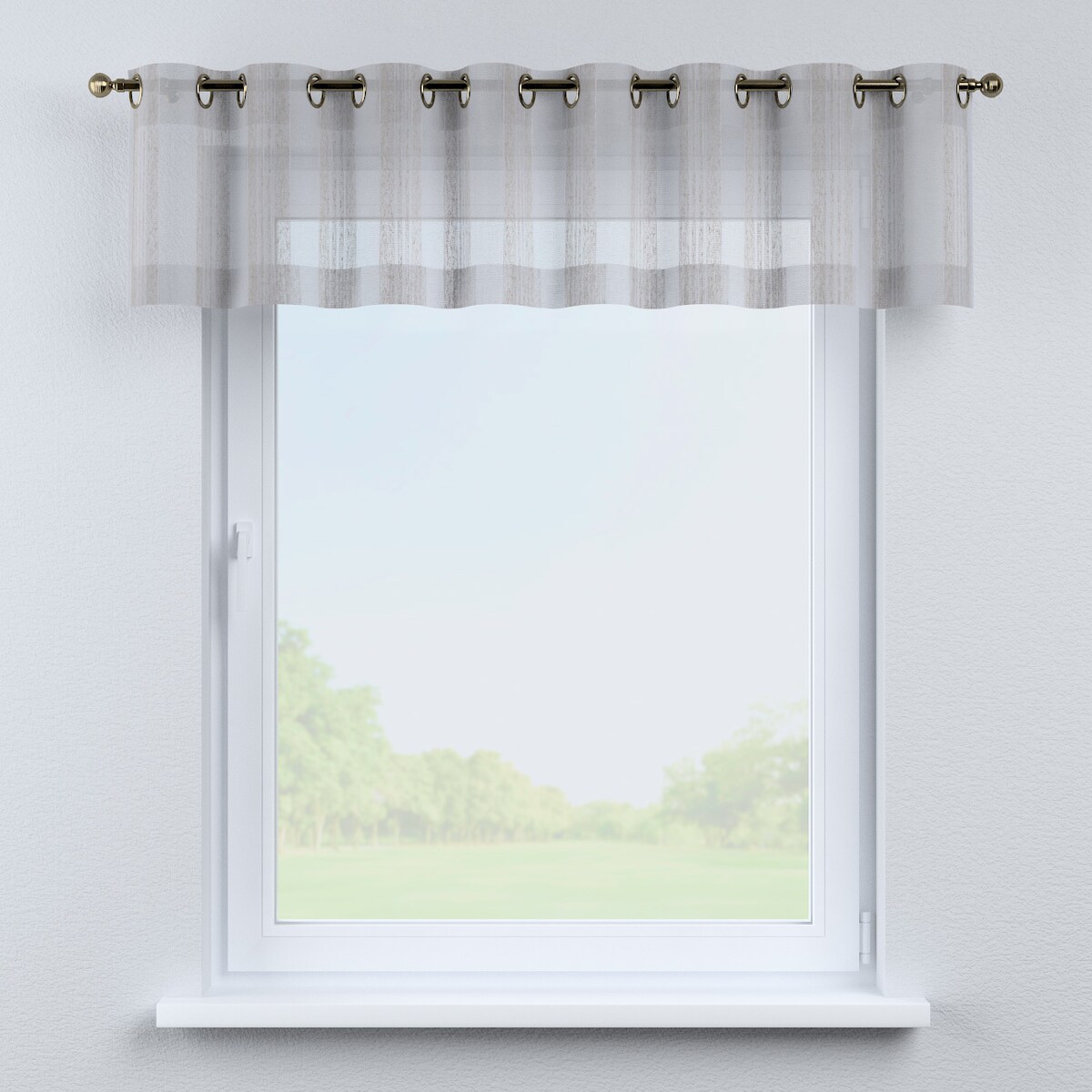 Lambrekin na kółkach 260x40 kremowy