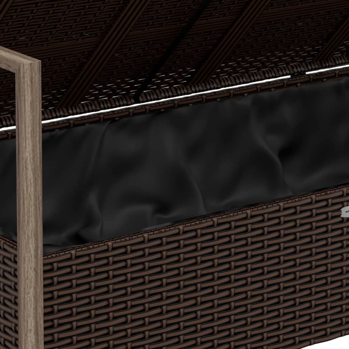 vidaXL 2-osobowa ławka ogrodowa z poduszkami, brązowa, polirattan