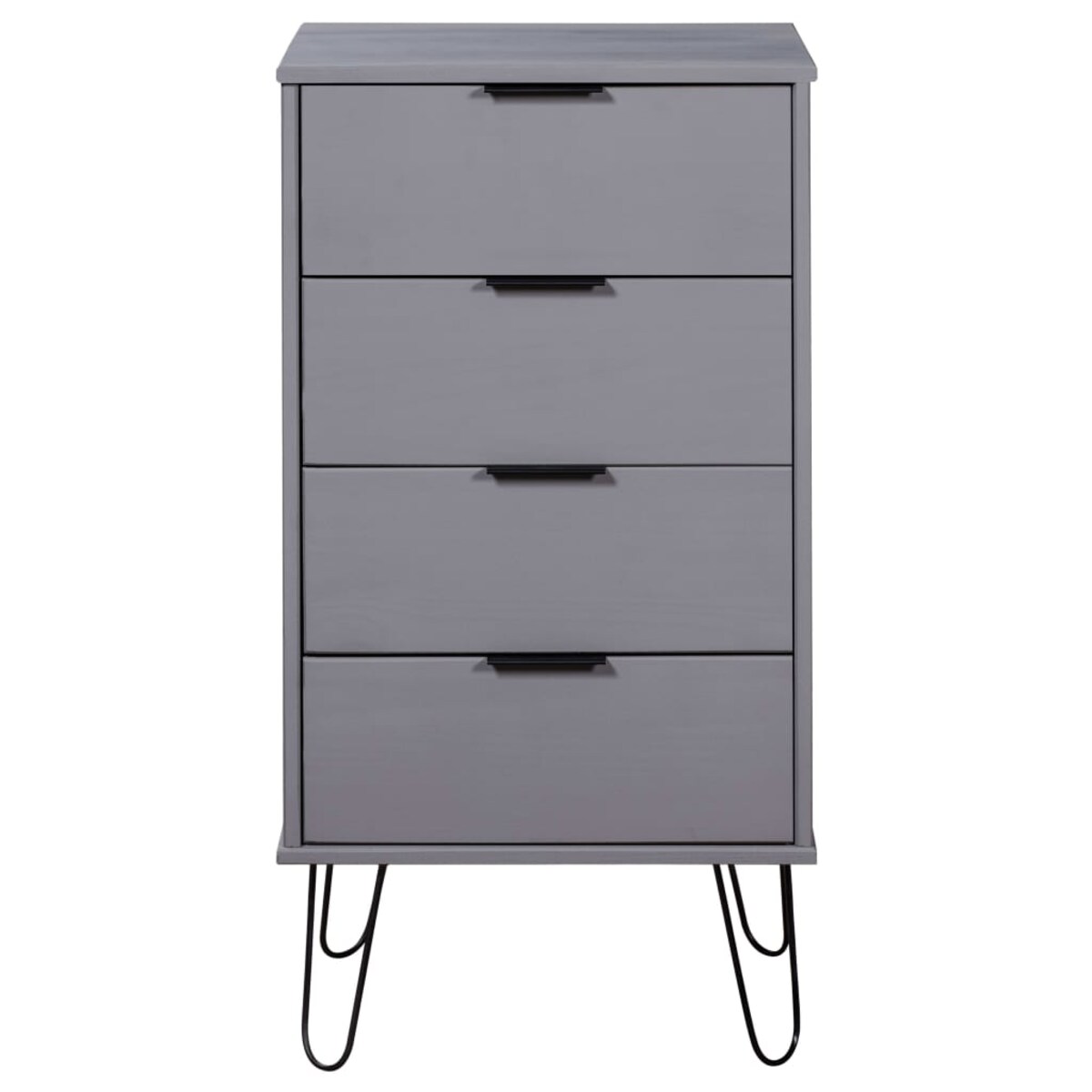 vidaXL Komoda, szara, 45x39,5x90,3 cm, lite drewno sosnowe