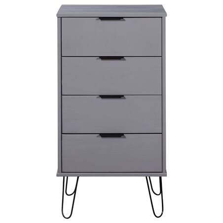 vidaXL Komoda, szara, 45x39,5x90,3 cm, lite drewno sosnowe