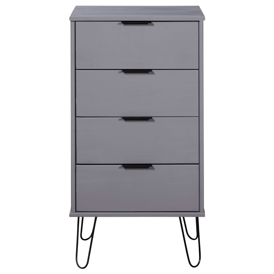 vidaXL Komoda, szara, 45x39,5x90,3 cm, lite drewno sosnowe
