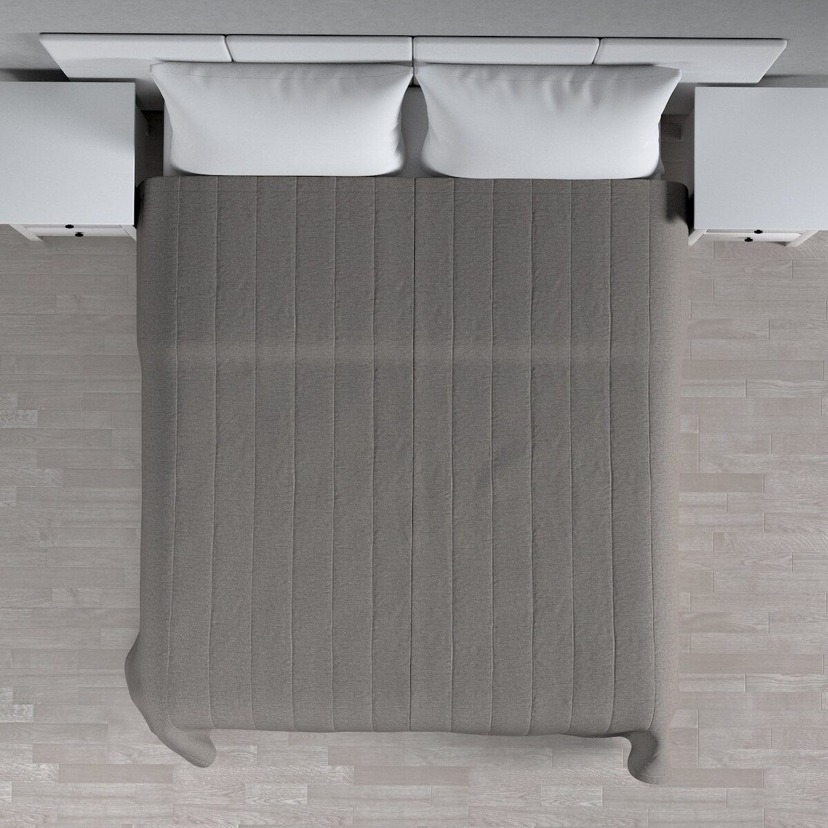 Narzuta pikowana w pasy 260x210 grafit