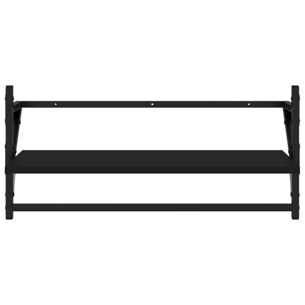 vidaXL Zestaw 4 półek ściennych z drążkami, czarny