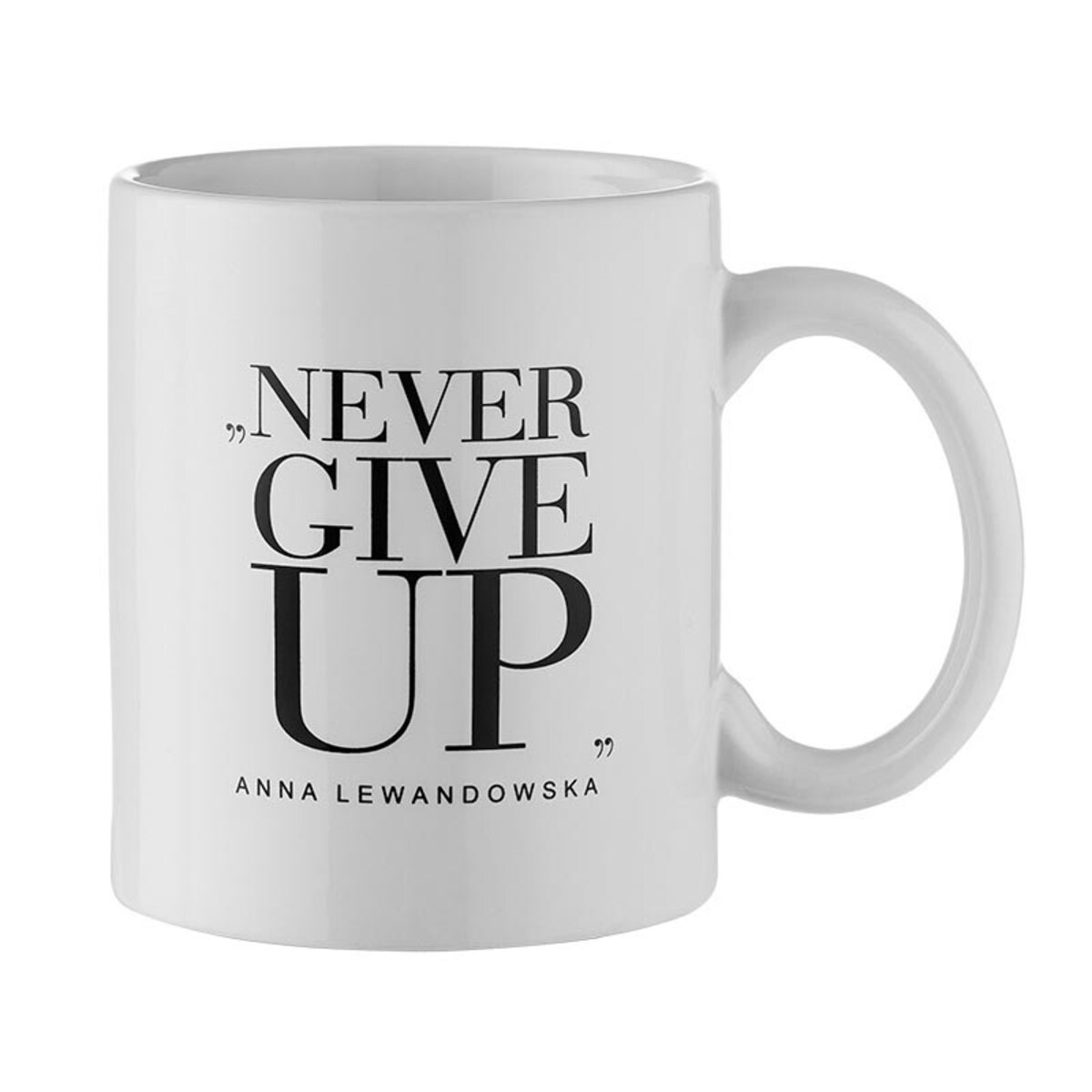 Kubek „Never Give Up” biały HPBA Anna Lewandowska, 300 ml, Healthy Plan by Ann