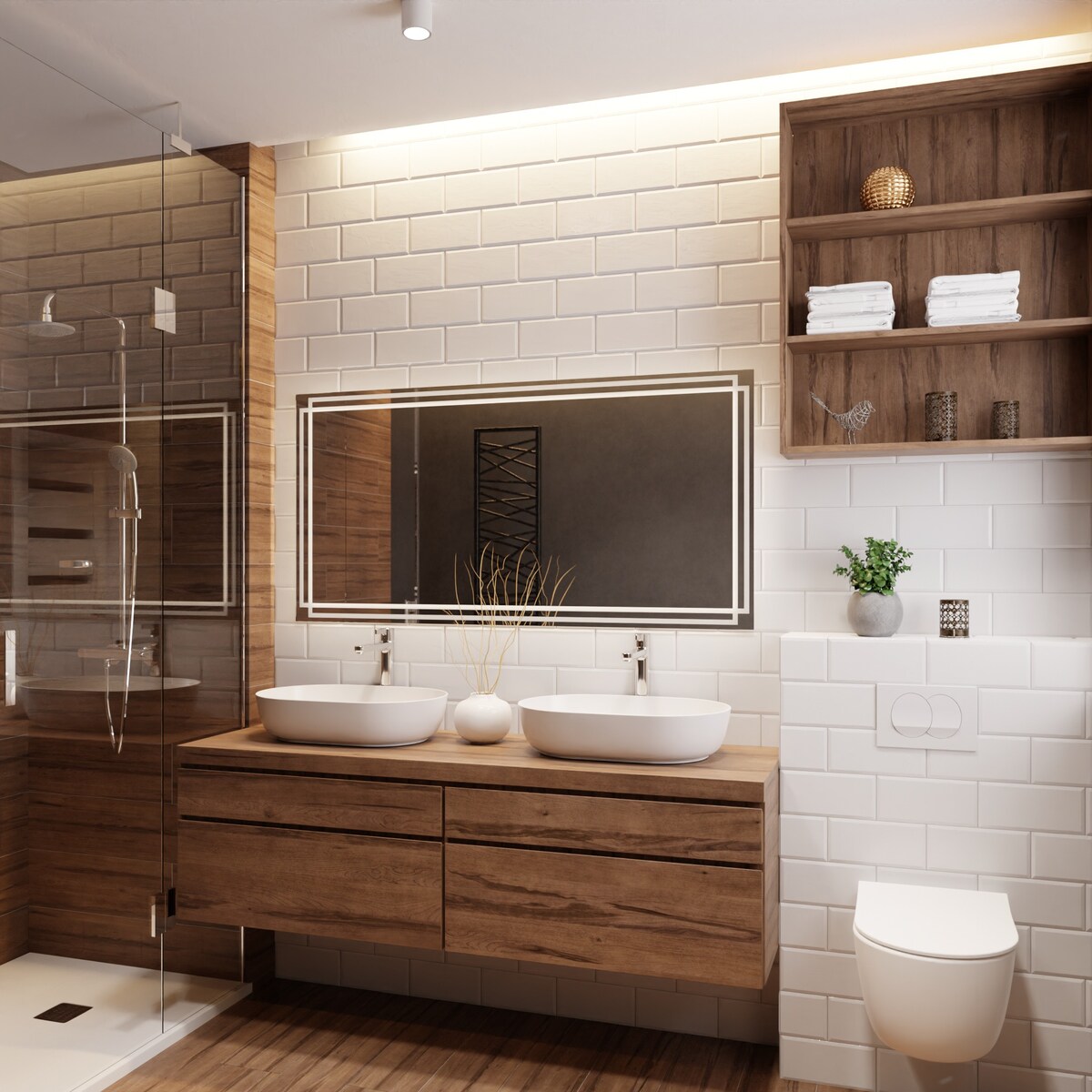 Lustro prostokątne z podświetleniem - MARLA LED