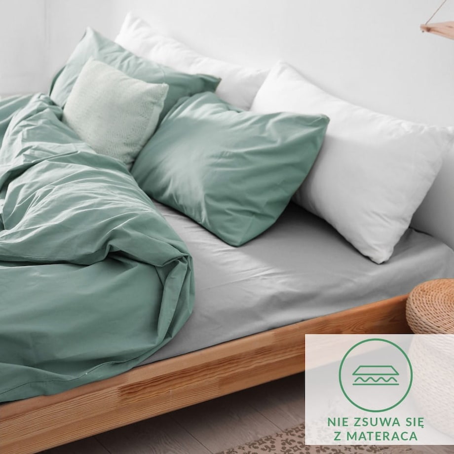 Prześcieradło flanela z gumką 160x200 kolor popiel