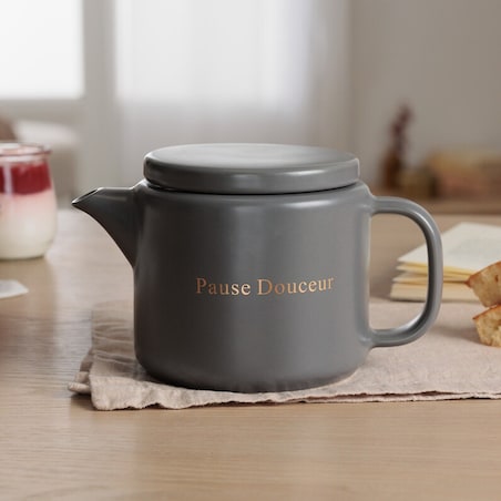 Zaparzacz, dzbanek do herbaty ceramiczny Belle Journée szary