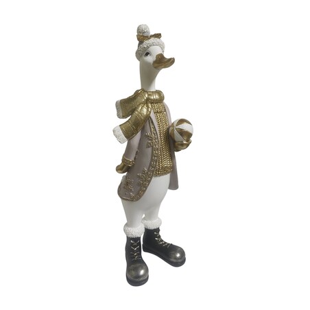 Dekoracja - figurka gęsi z bombką 34x10,5x13 cm ANSERO w czarnych butach