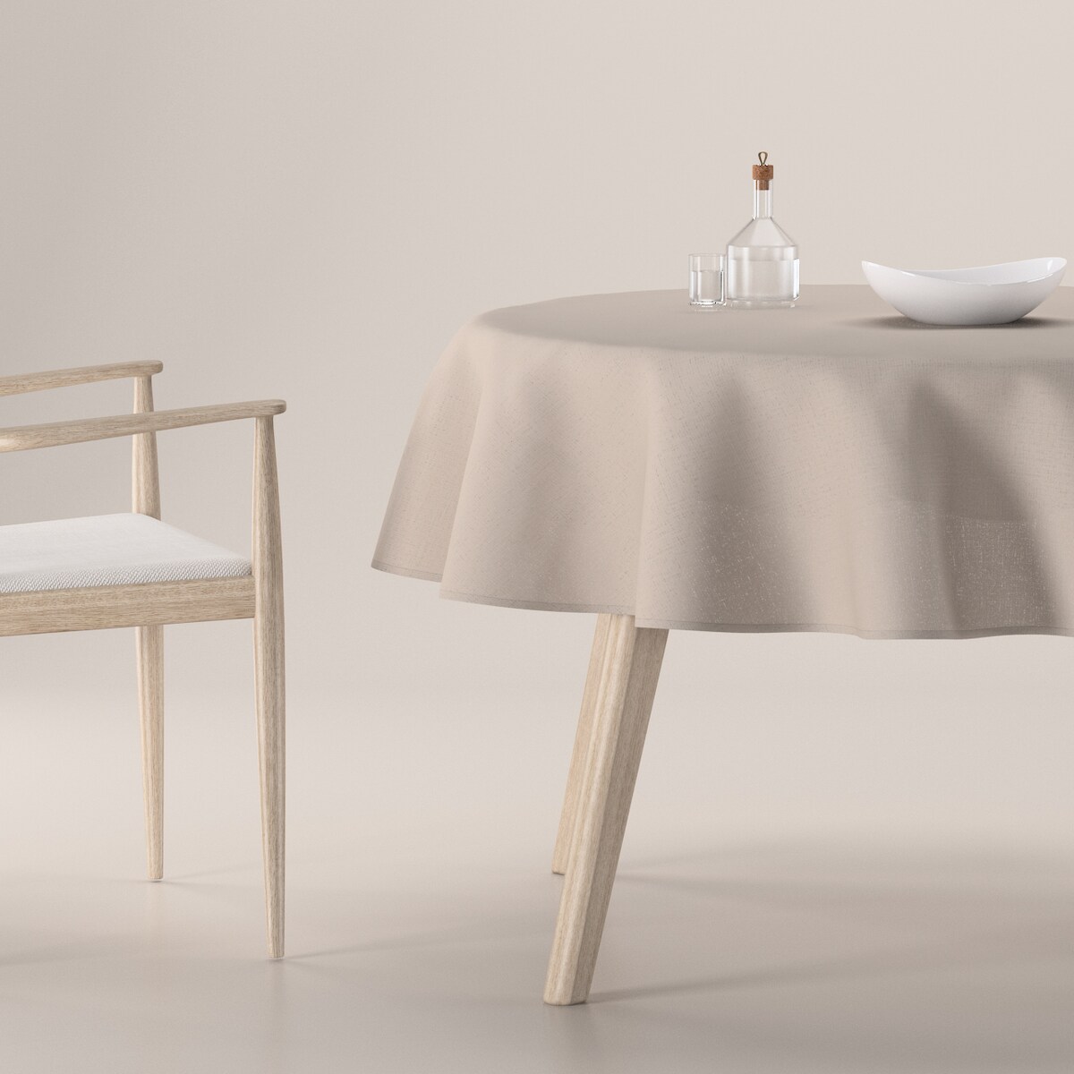 Obrus okrągły 130 x 130 cm lniany