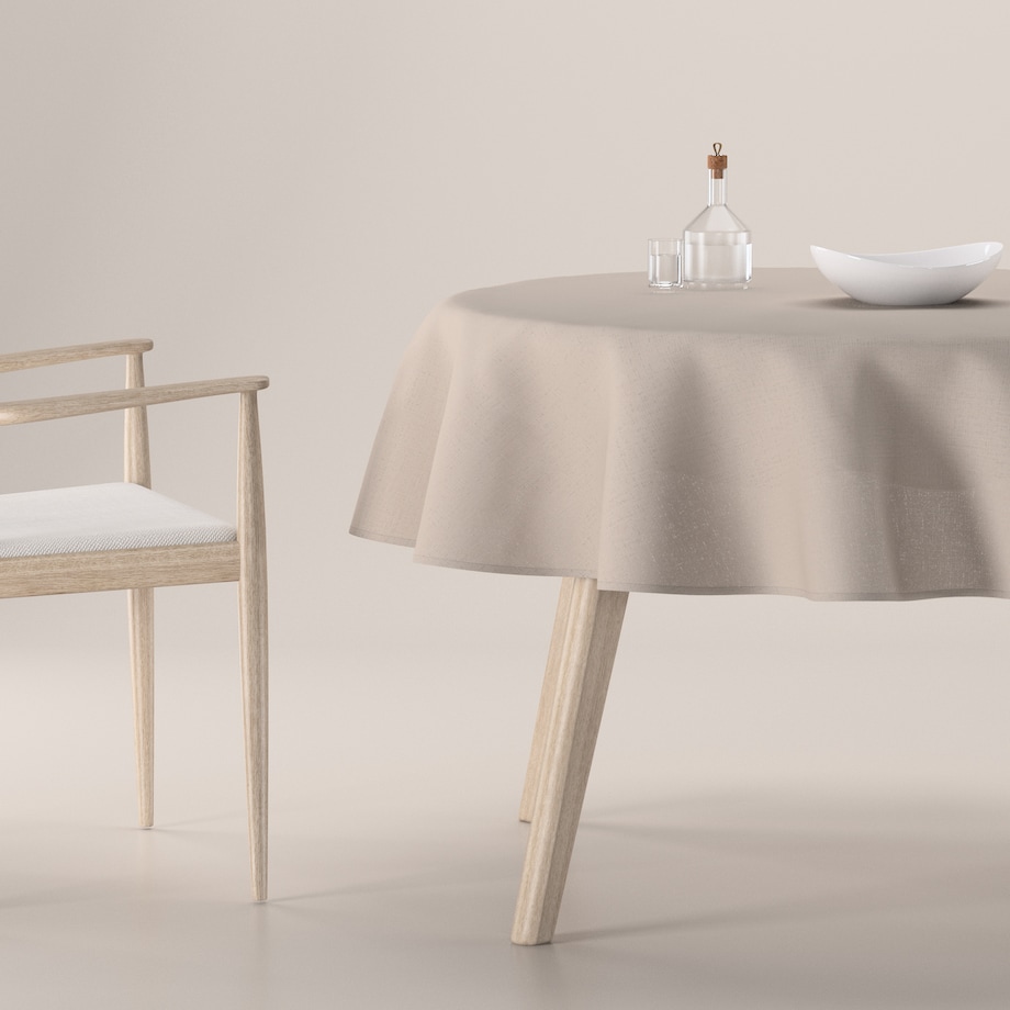 Obrus okrągły 130 x 130 cm lniany
