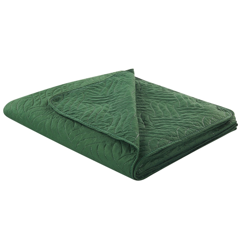 Komplet narzuta z poduszkami tłoczony 200 x 220 cm zielony BABAK