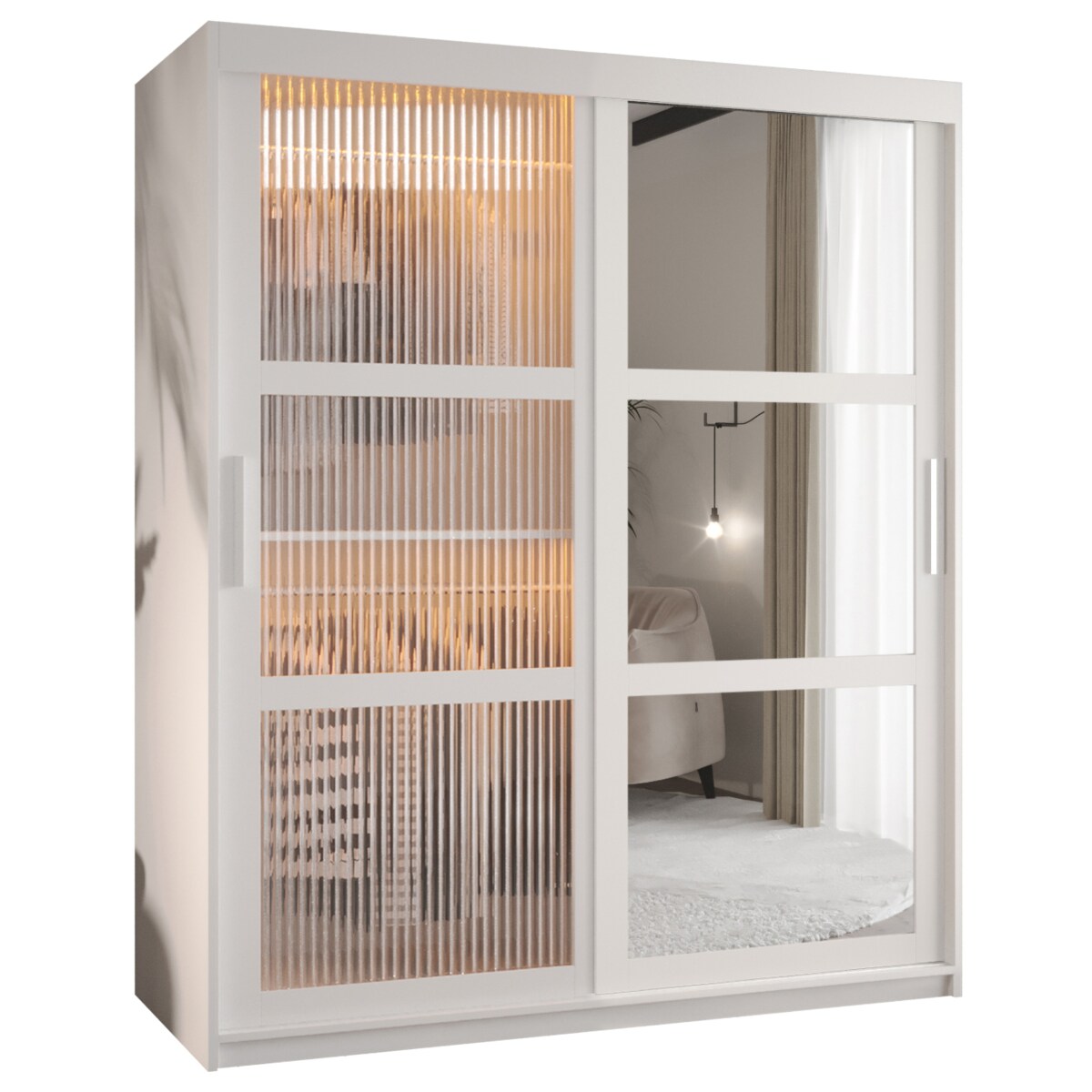Szafa przesuwna Garderoba FLUTES 2 150 biały
