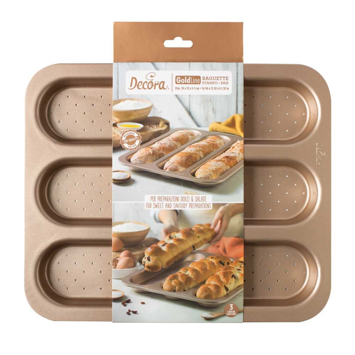 Decora forma do bagietek 38 x 32 cm - różowe złoto