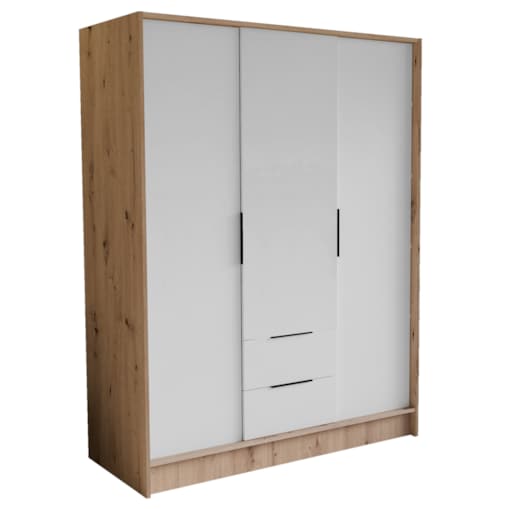 Szafa NIKOLA 150 z regulowanymi półkami do garderoby-sonoma+biały front