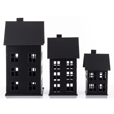 Domek metalowy 3 szt. 38,5x19x20 cm BAGNOLE czarny