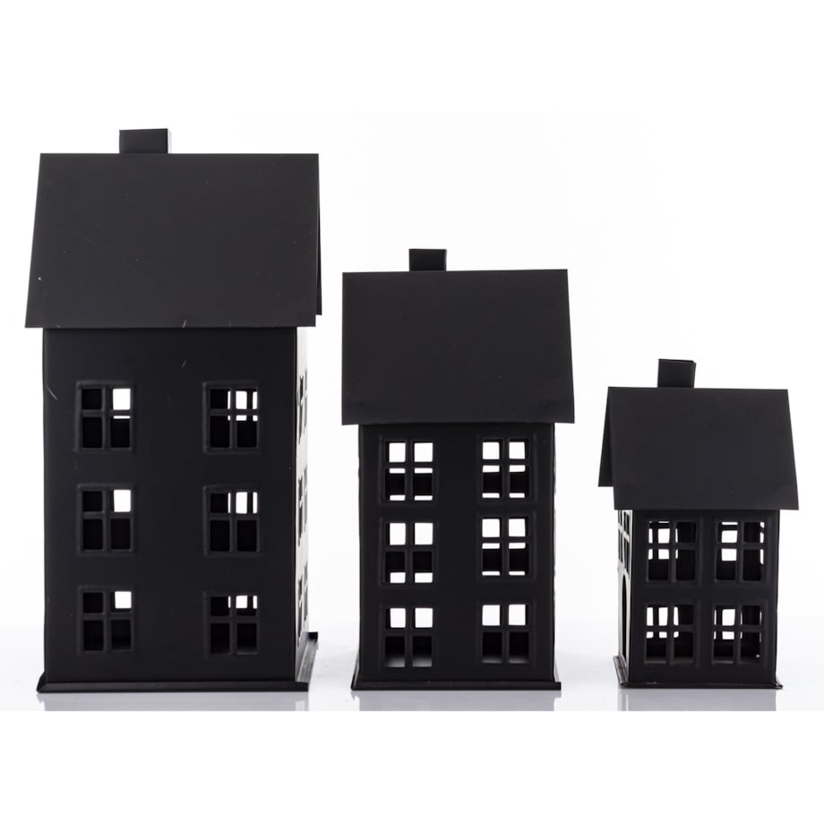 Domek metalowy 3 szt. 38,5x19x20 cm BAGNOLE czarny