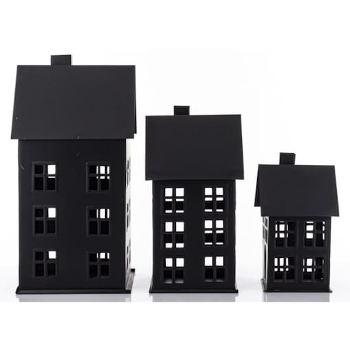 Domek metalowy 3 szt. 38,5x19x20 cm BAGNOLE czarny