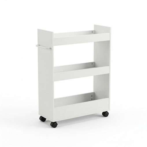 Wąski regał kuchenny na kółkach MOVO, 60 x 79 x 22 cm, trzy półki