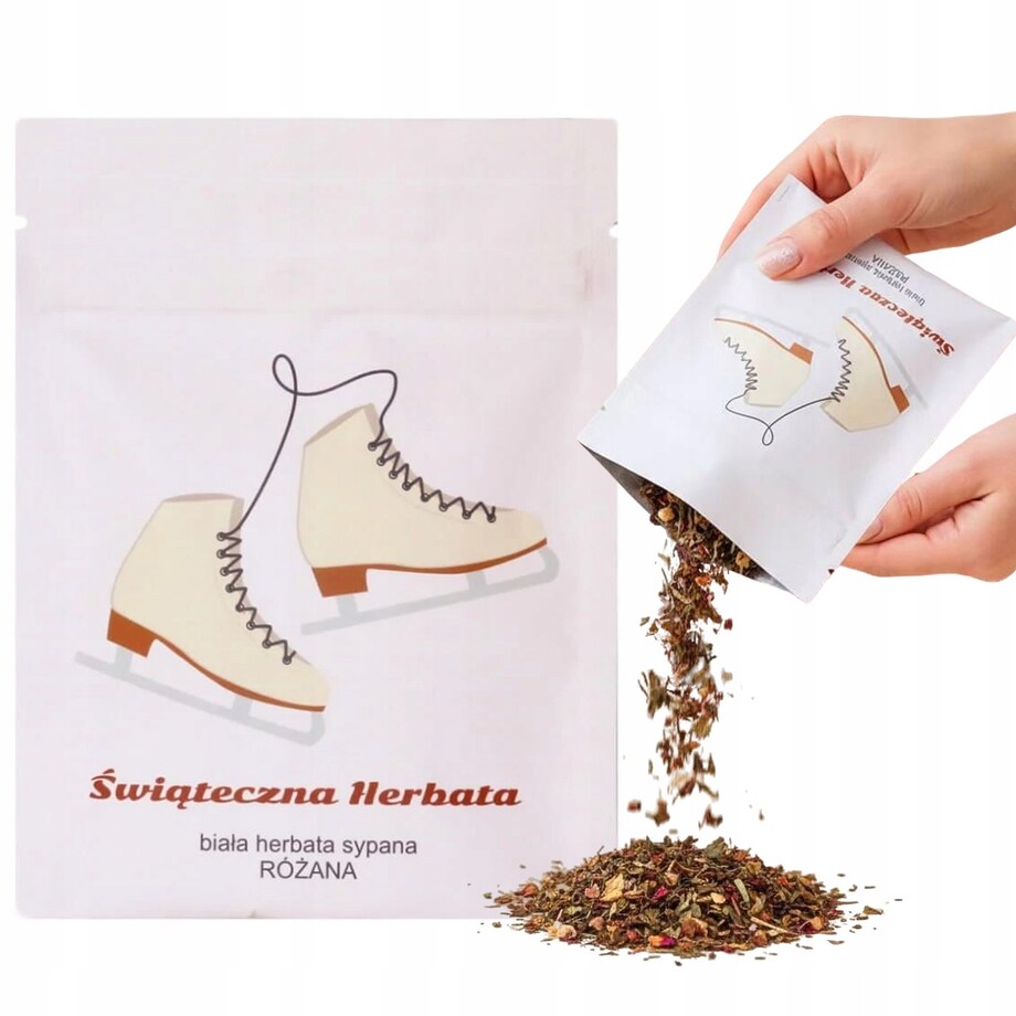 ŚWIĄTECZNA HERBATA BIAŁA "RÓŻANA" - PREZENT UPOMINEK NA MIKOŁAJA ŚWIĘTA GWIAZDKĘ BOŻE NARODZENIE POD CHOINKĘ DLA KOBIETY FACETA MAMY ŻONY KOLEŻANKI DZIEWCZYNY