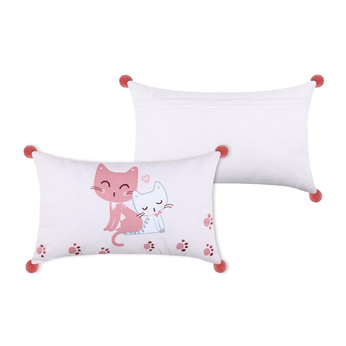 Poduszka dla dziecka ZOELINE z pomponami, 30 x 50 cm