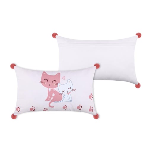 Poduszka dla dziecka ZOELINE z pomponami, 30 x 50 cm