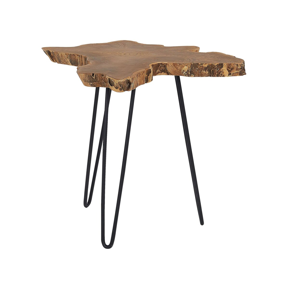 Zestaw 2 stolików pomocniczych CAMROSE Drewno tekowe Ciemnobrązowy