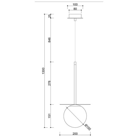 BORRA B czarna sufitowa lampa wisząca