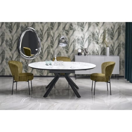 Stół rozkładany VERTIGO 130(180)x130 biały marmur