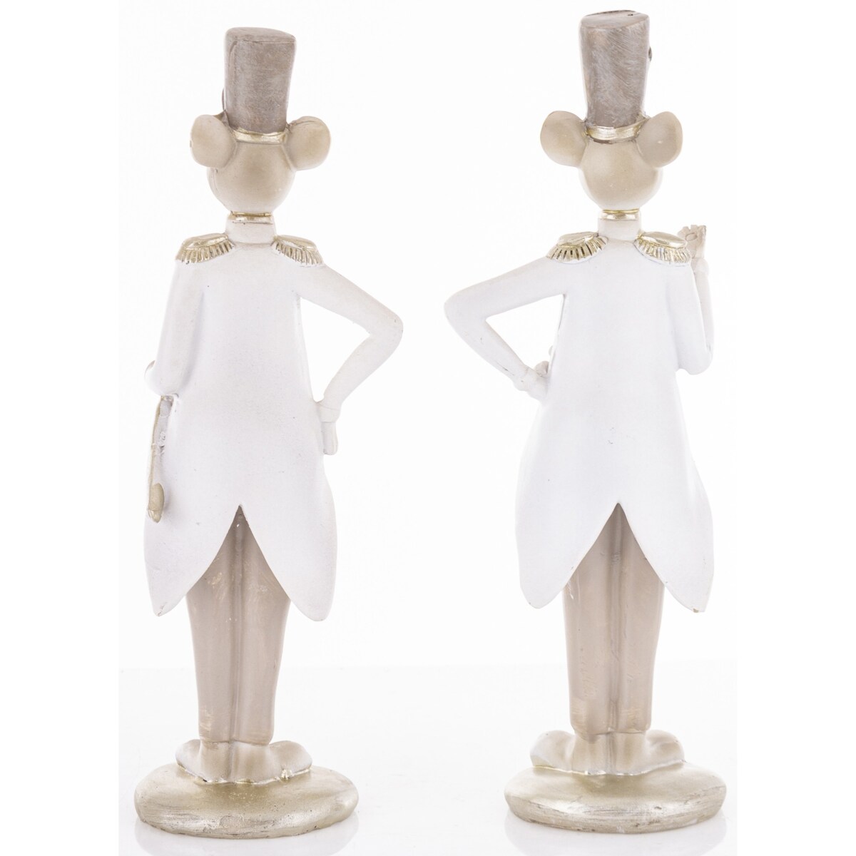 Dekoracja - para myszek we frakach i cylindrach 21,5x7x6 cm GRIGIO